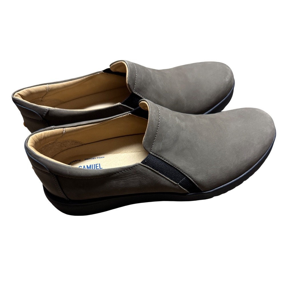 Samuel Hubbard Marin Grey Nubuck Leather Slip On Loafers Women 10M